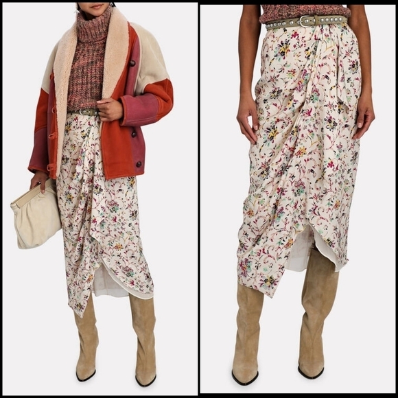 MARANT ÉTOILE Berthe‎ floral-print skirt - Picture 1 of 11